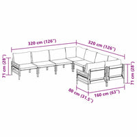 vidaXL Conjunto de Sofá de Jardim com almofada Antracite Aço