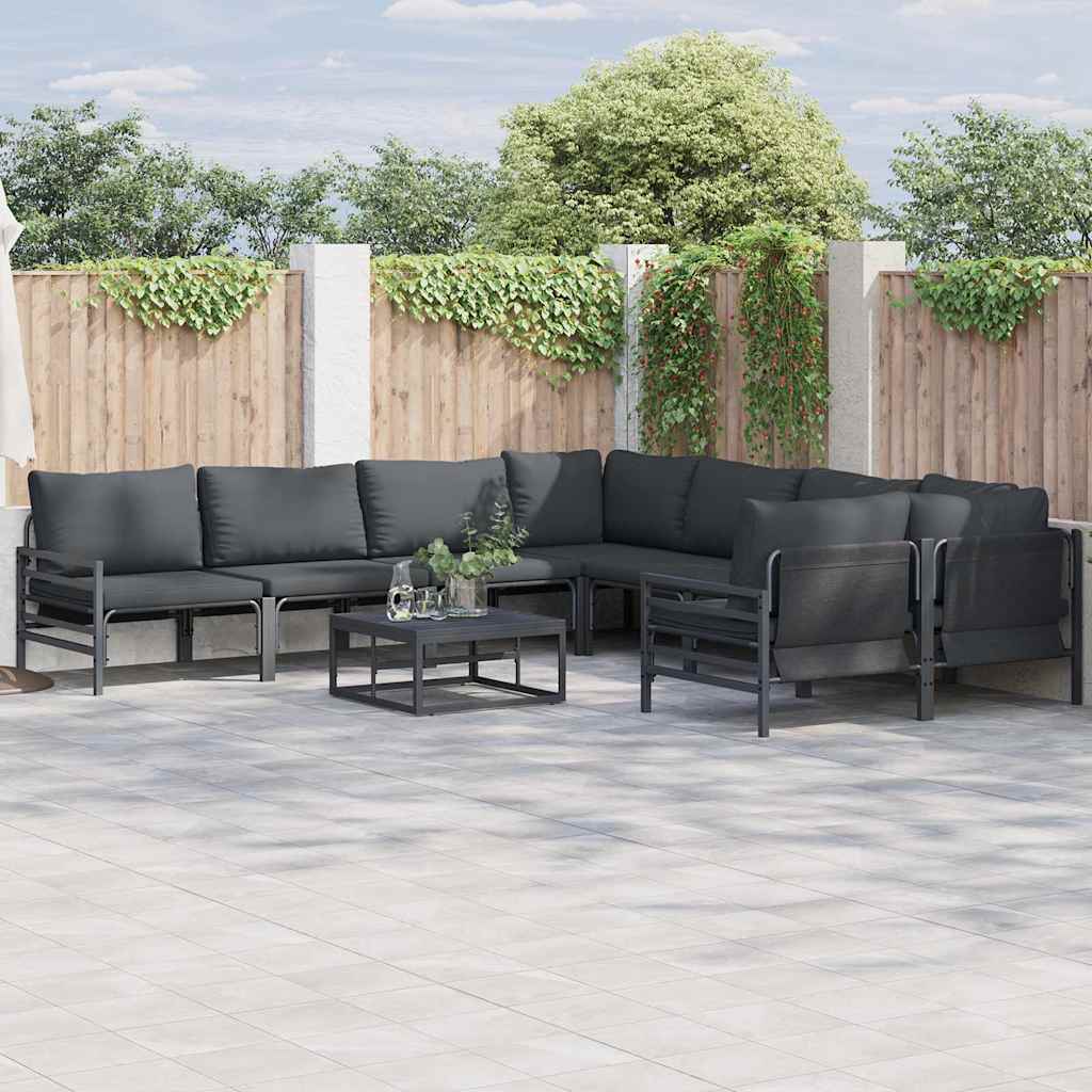 vidaXL Conjunto de Sofá de Jardim com almofada Antracite Aço