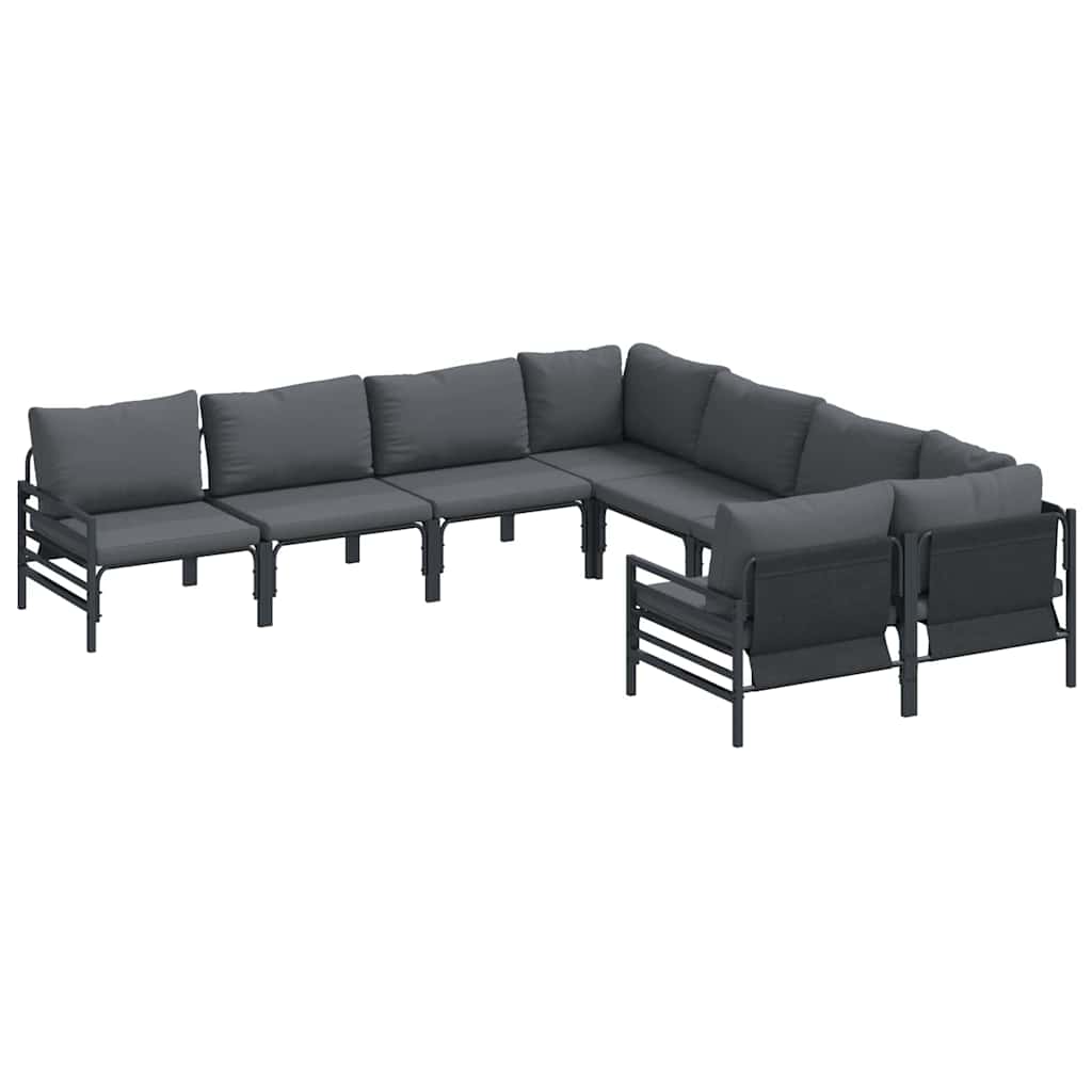 vidaXL Conjunto de Sofá de Jardim com almofada Antracite Aço