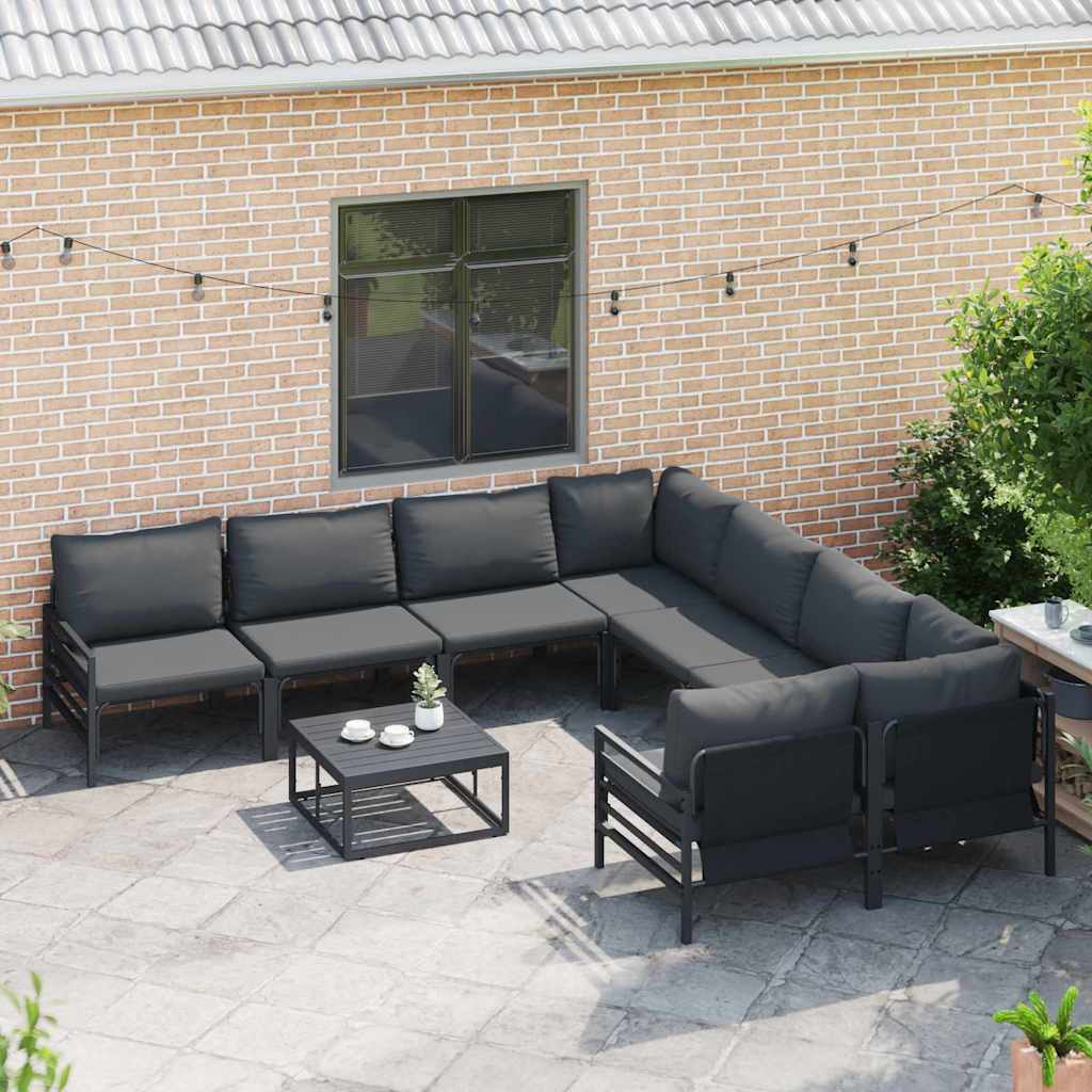 vidaXL Conjunto de Sofá de Jardim com almofada Antracite Aço
