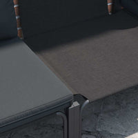 vidaXL Conjunto de Sofá de Jardim com almofada 7 pcs Preto Aço