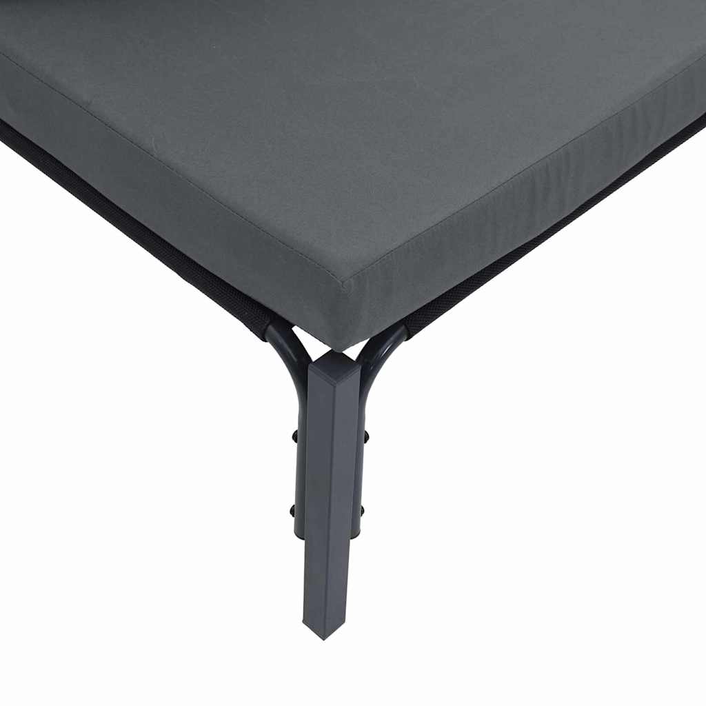 vidaXL Conjunto de Sofá de Jardim com almofada 7 pcs Preto Aço