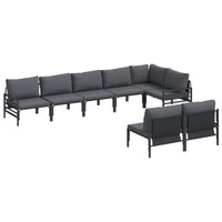 vidaXL Conjunto de Sofá de Jardim com almofada Cinzento-escuro Aço