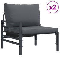 vidaXL Conjunto de Sofá de Jardim com almofada Cinzento-escuro Aço