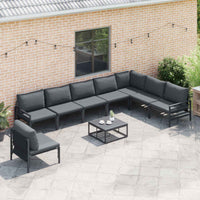 vidaXL Conjunto de Sofá de Jardim com almofada Cinzento-escuro Aço