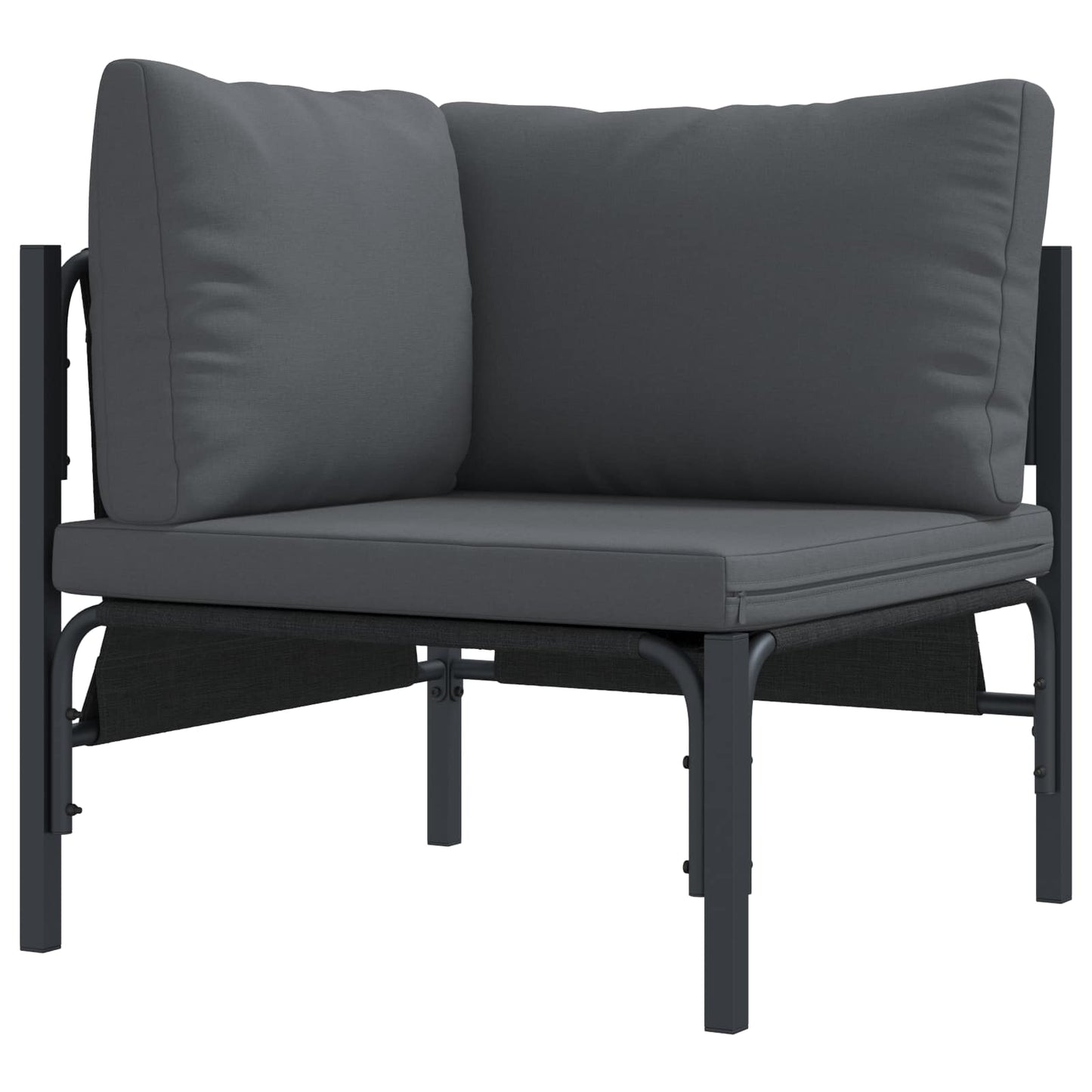 vidaXL Conjunto de Sofá de Jardim com almofada Cinzento-escuro Aço