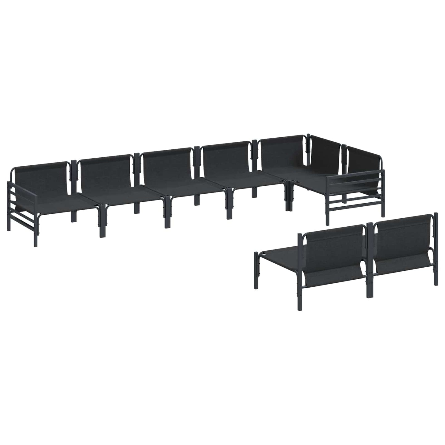 vidaXL Conjunto de Sofá de Jardim com almofada Cinzento-escuro Aço