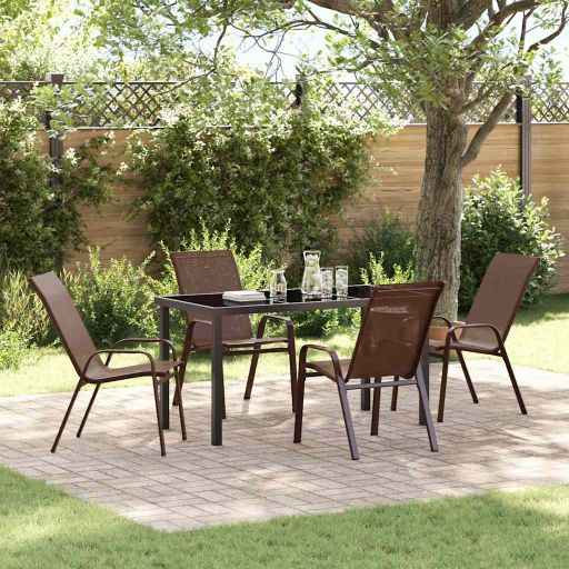 vidaXL Conjunto de Jantar para Jardim 5 pcs Preto