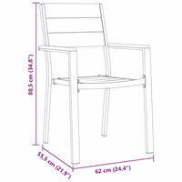 vidaXL Conjunto de Jantar para Jardim 5 pcs Preto Aço revestido a pó