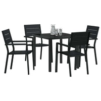 vidaXL Conjunto de Jantar para Jardim 5 pcs Preto Aço revestido a pó