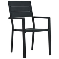 vidaXL Conjunto de Jantar para Jardim 5 pcs Preto Aço revestido a pó
