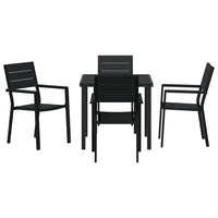vidaXL Conjunto de Jantar para Jardim 5 pcs Preto Aço revestido a pó
