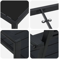 vidaXL Conjunto de Jantar para Jardim 5 pcs Preto Aço revestido a pó