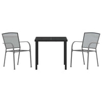 vidaXL Conjunto de Jantar para Jardim 3 pcs Antracite