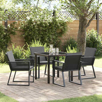 vidaXL Conjunto de Jantar para Jardim 3 pcs Preto Aço revestido a pó