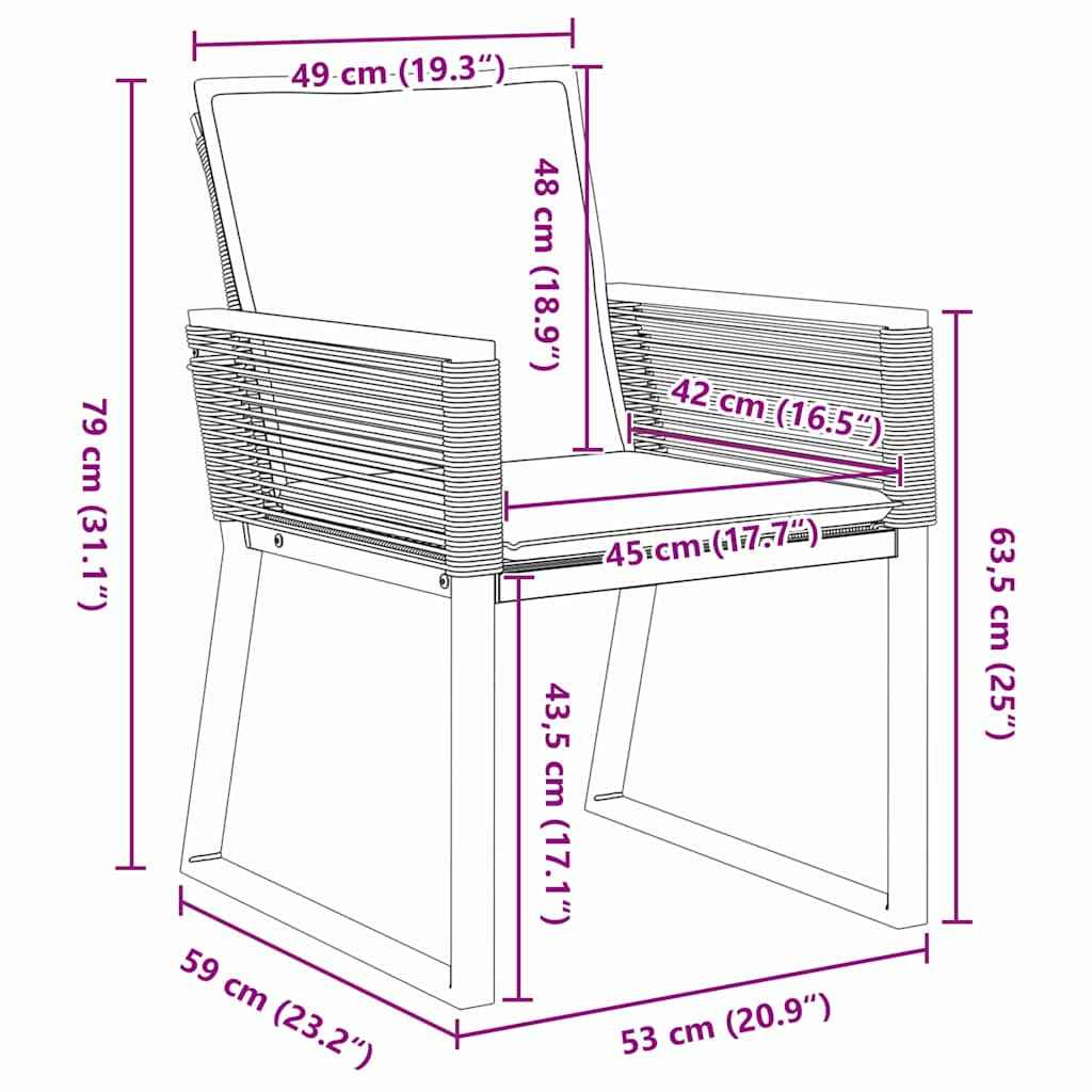 vidaXL Conjunto de Jantar para Jardim 5 pcs Preto Aço revestido a pó