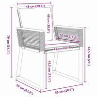 vidaXL Conjunto de Jantar para Jardim 5 pcs Preto Aço revestido a pó