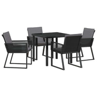 vidaXL Conjunto de Jantar para Jardim 3 pcs Preto Aço revestido a pó