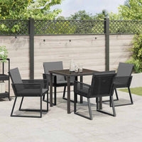 vidaXL Conjunto de Jantar para Jardim 3 pcs Preto Aço revestido a pó