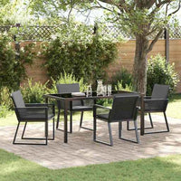 vidaXL Conjunto de Jantar para Jardim 5 pcs Preto Aço revestido a pó