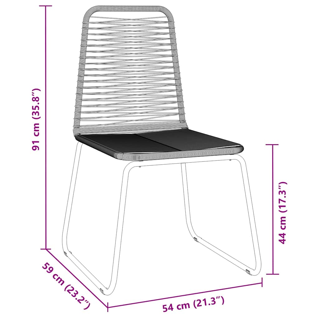 vidaXL Conjunto de Jantar para Jardim 3 pcs Preto Aço revestido a pó