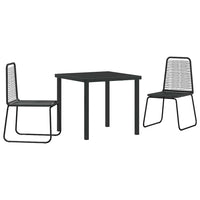vidaXL Conjunto de Jantar para Jardim 3 pcs Preto Aço revestido a pó