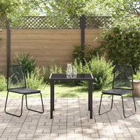 vidaXL Conjunto de Jantar para Jardim 3 pcs Preto Aço revestido a pó