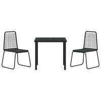 vidaXL Conjunto de Jantar para Jardim 3 pcs Preto Aço revestido a pó