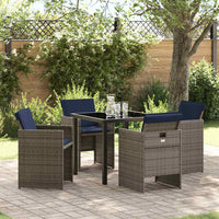 vidaXL Conjunto de Jantar para Jardim 5 pcs Cinzeto vime PE