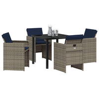 vidaXL Conjunto de Jantar para Jardim 5 pcs Cinzeto vime PE