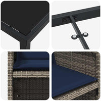 vidaXL Conjunto de Jantar para Jardim 5 pcs Cinzeto vime PE