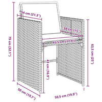 vidaXL Conjunto de Jantar para Jardim 5 pcs Cinzeto vime PE