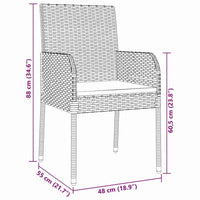 vidaXL Conjunto de Jantar para Jardim com almofada 5 pcs Preto vime PE