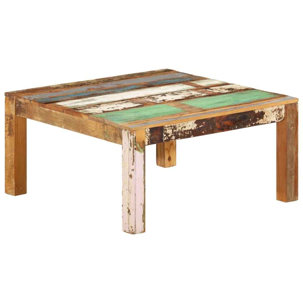 vidaXL Mesa de centro em madeira de mangueira maciça 80x80x40cm