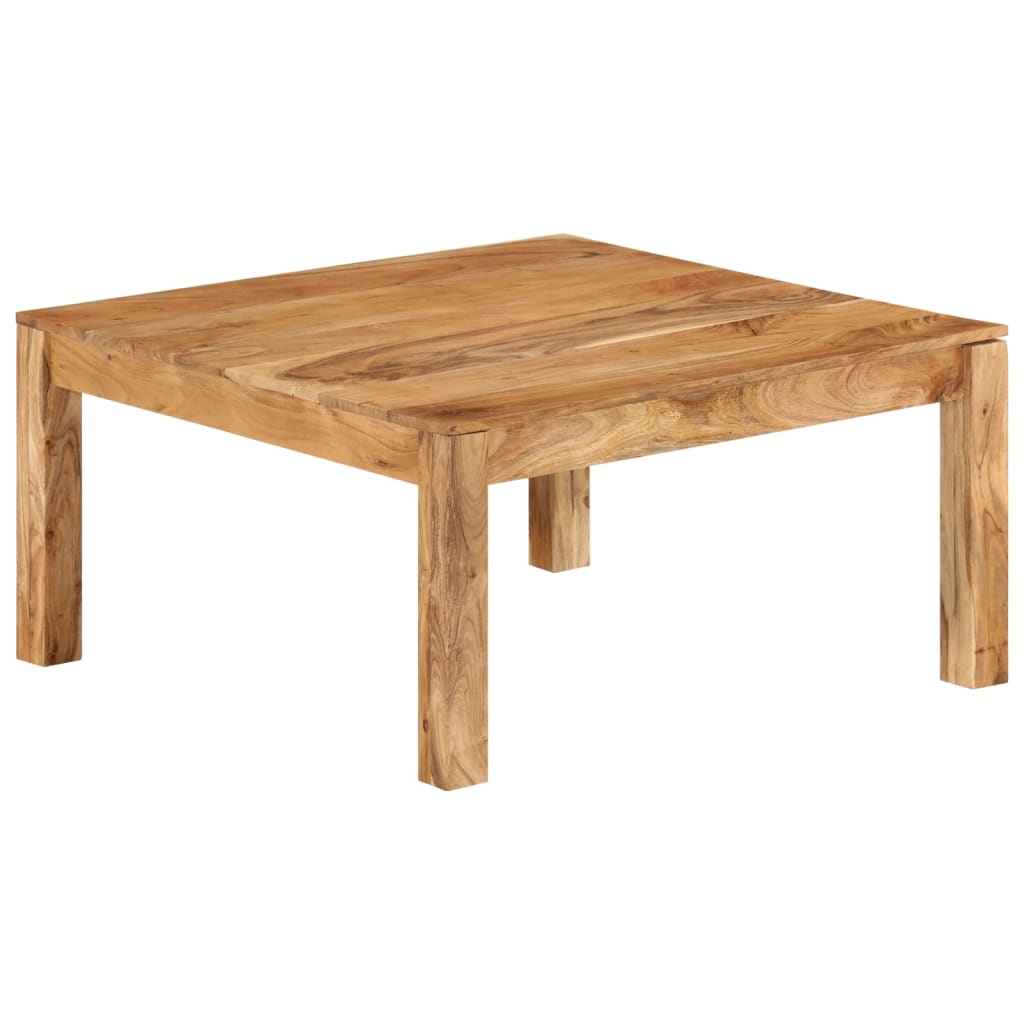 vidaXL Mesa de centro em madeira de mangueira maciça 80x80x40cm