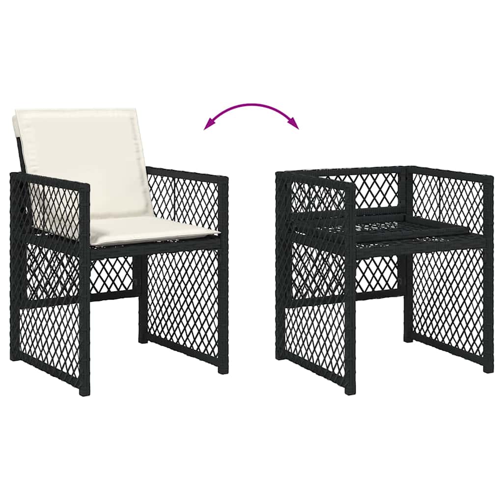 vidaXL Conjunto de Jantar para Jardim 5 pcs Preto vime PE
