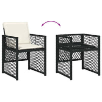vidaXL Conjunto de Jantar para Jardim 5 pcs Preto vime PE