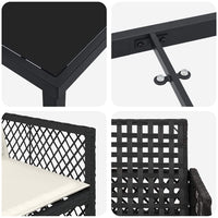 vidaXL Conjunto de Jantar para Jardim 5 pcs Preto vime PE
