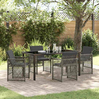 vidaXL Conjunto de Jantar para Jardim 5 pcs Preto vime PE