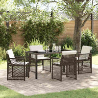 vidaXL Conjunto de Jantar para Jardim 5 pcs Preto vime PE