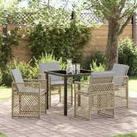 vidaXL Conjunto de Jantar para Jardim 5 pcs Preto vime PE