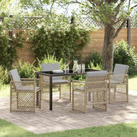 vidaXL Conjunto de Jantar para Jardim 5 pcs Preto vime PE