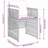 vidaXL Conjunto de Jantar para Jardim 5 pcs Preto Aço revestido a pó