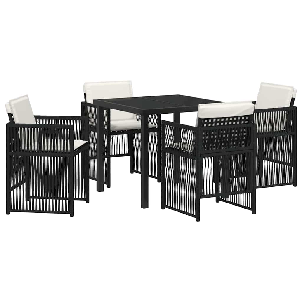 vidaXL Conjunto de Jantar para Jardim 5 pcs Preto Aço revestido a pó