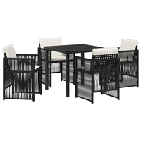 vidaXL Conjunto de Jantar para Jardim 5 pcs Preto Aço revestido a pó