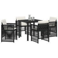 vidaXL Conjunto de Jantar para Jardim 5 pcs Preto Aço revestido a pó