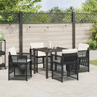 vidaXL Conjunto de Jantar para Jardim 5 pcs Preto Aço revestido a pó