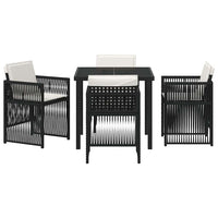 vidaXL Conjunto de Jantar para Jardim 5 pcs Preto Aço revestido a pó