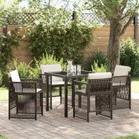 vidaXL Conjunto de Jantar para Jardim 5 pcs Preto Aço revestido a pó
