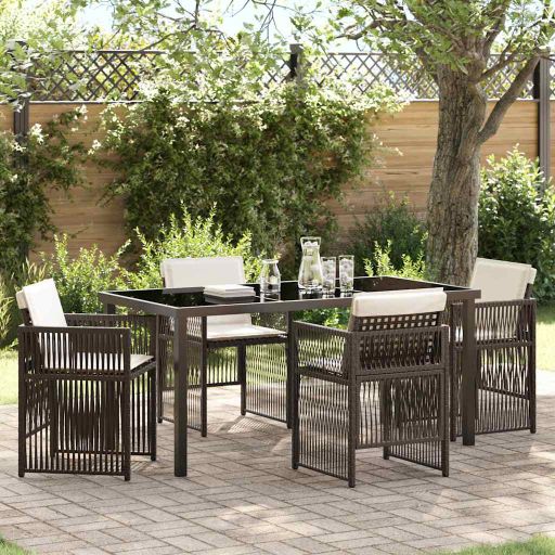 vidaXL Conjunto de Jantar para Jardim 5 pcs Preto Aço revestido a pó